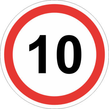 Знак 3.24 ограничение максимальной скорости (10 км/ч) (II типоразмер, пленка А коммерческая) - Охрана труда на строительных площадках - Дорожные знаки - Магазин охраны труда ИЗО Стиль